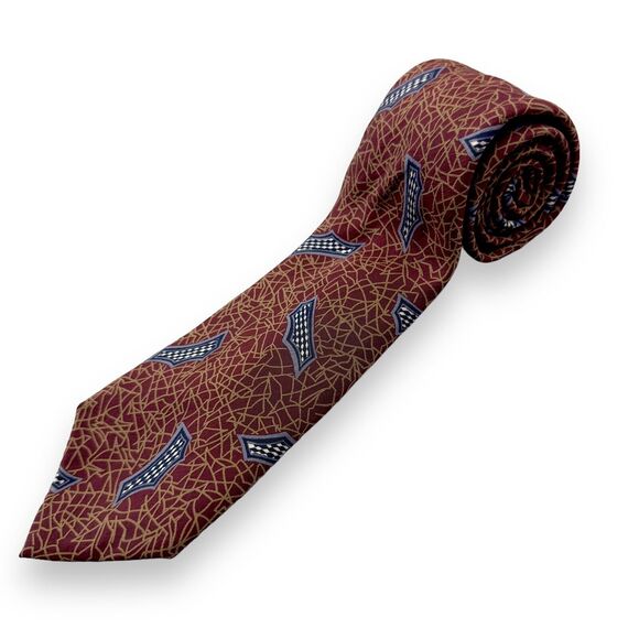 Enrico Coveri Mens Vintage Silk Dress Tie Made in Italy Abstract Design 57" 3.5" - Picture 1 of 8